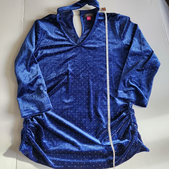 Vince Camuto Royal Blue Velvet Blouse/sweater/shirt - Picture 6 of 10
